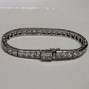 925 Sterling Silver Tennis Bracelet Sz 7